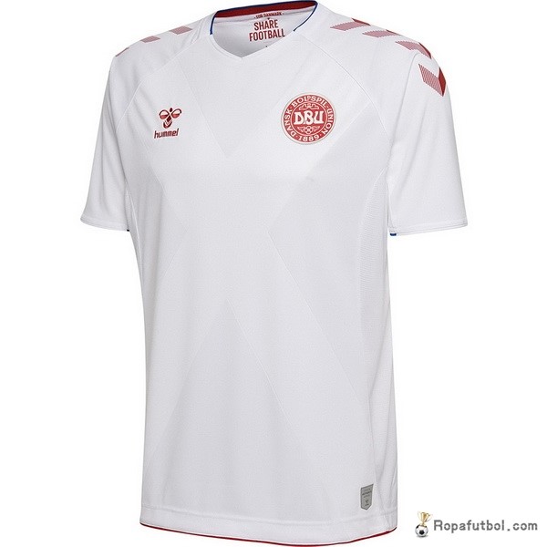 Camiseta Dinamarca Replica Segunda Ropa 2018 Blanco